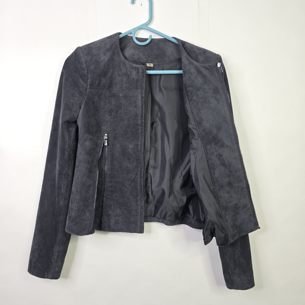 Calvin Klein Gray Faux Suede Jacket - Picture 6 of 10